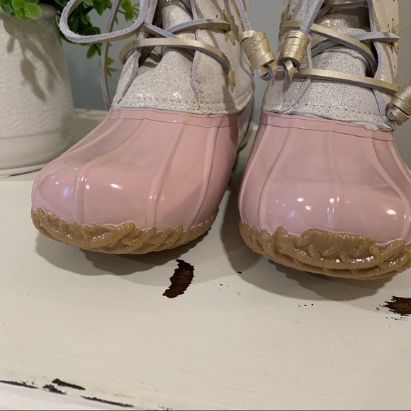 Jack Rodgers | Chole Rain Boots, Short Metallic Gold & Blush - Picture 5 of 12